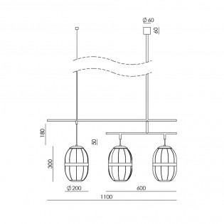 Lampe de plafond Pull (3 lumieres)
