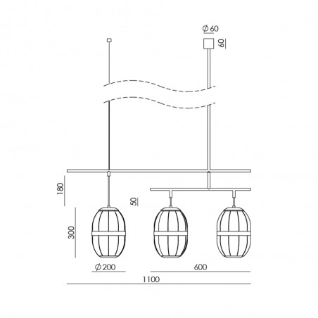 Lampe de plafond Pull (3 lumieres)