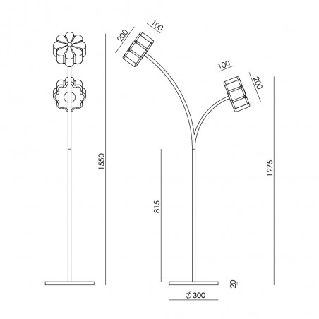 Lampadaire Flow (2 lumieres)