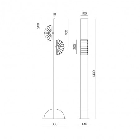 Lampadaire Gina (2 lumieres)