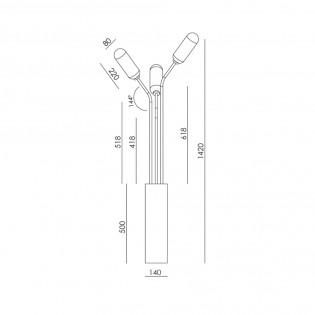 Lampadaire LED Lari Dim (3x9W)