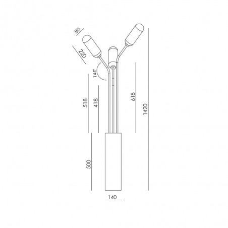 Lampadaire LED Lari Dim (3x9W)