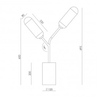 Lampe á poser LED Lari (2x9W)