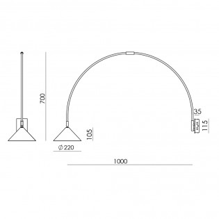 Applique murale à arc LED Hinoo (13W)