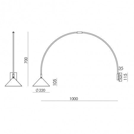 Applique murale à arc LED Hinoo (13W)