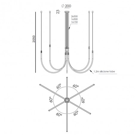 Lampe de suspension LED Cram (6x20W)