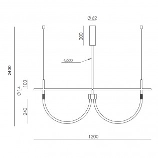 Lampe de suspension LED Cram (2x20W)