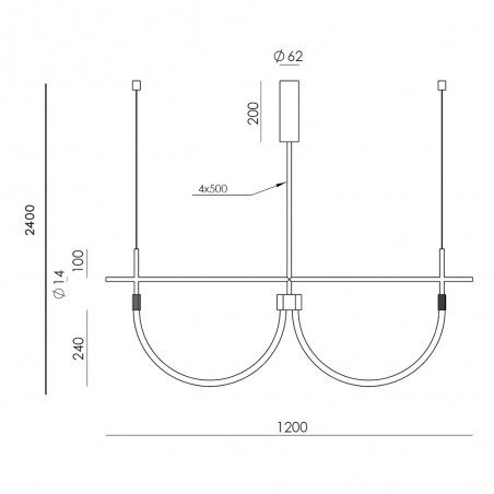 Lampe de suspension LED Cram (2x20W)
