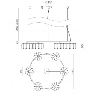 Lampe suspendue Flow (6 lumières)