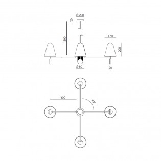Lustre LED Stor (4x9W)
