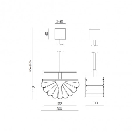 Lampe de plafond Gina