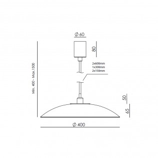 Lampe de plafond LED Betty Fumé (10W)
