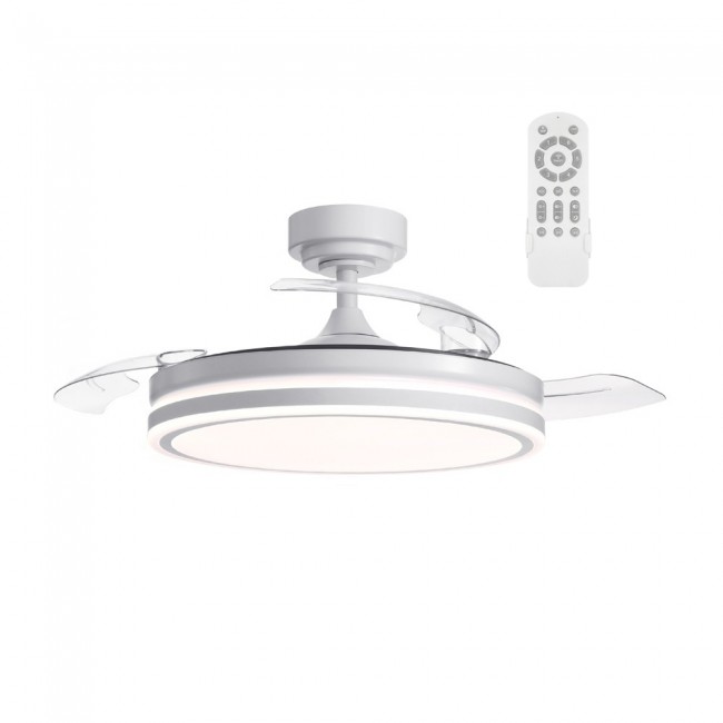 Ventilateur à LED avec pales rétractables Perla Blanc CCT (72W)