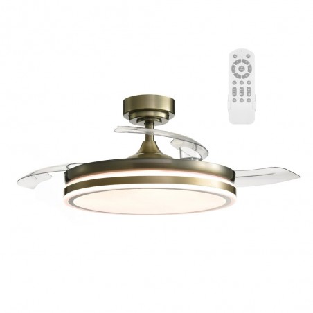 Ventilateur à LED avec pales rétractables Perla Cuir CCT (72W)