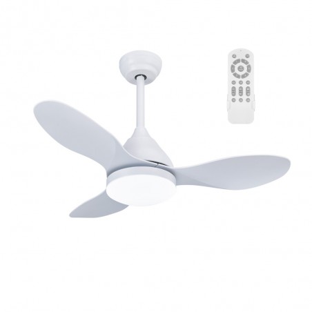Ventilateur de plafond LED Cavil Mini Blanc CCT Dim (20W)