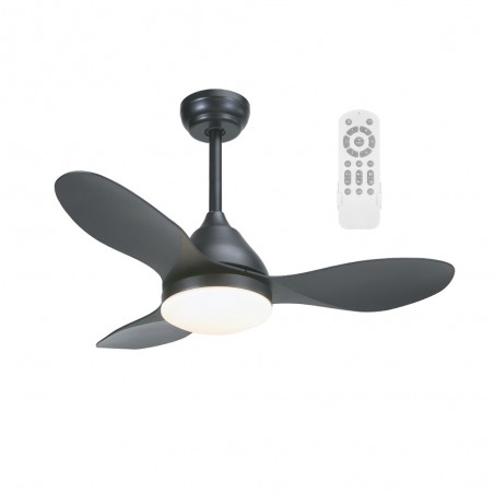Ventilateur de plafond LED Cavil Mini Noir CCT Dim (20W)