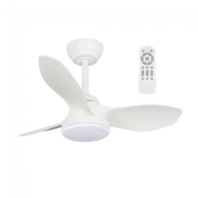 Ventilateur de plafond LED Cavil Mini S Blanc CCT Dim (20W)