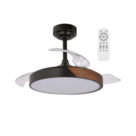 Ventilateur LED à lames repliables Terno Mini Noir CCT Dim (46W)