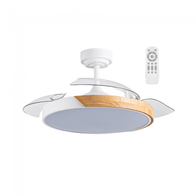 Ventilateur LED à lames repliables Terno Blanc CCT Dim (72W)