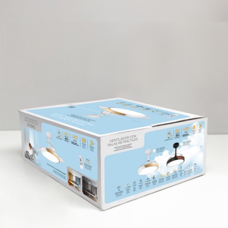 Ventilateur LED à lames repliables Terno Mini Noir CCT Dim (46W)