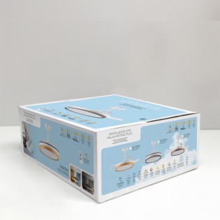 Ventilateur pales rabattables LED Tamero Hêtre CCT Dim (72W)