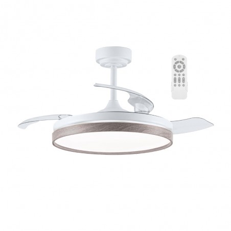 Ventilateur pales rabattables LED Tamero Cendre CCT Dim (72W)