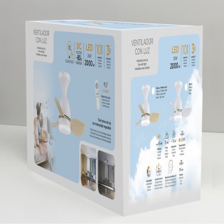 Ventilateur de plafond LED Fonfu Blanc CCT Dim (20W)