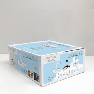 Ventilateur LED pales pliantes Mesina Mini Noir CCT Dim (46W)
