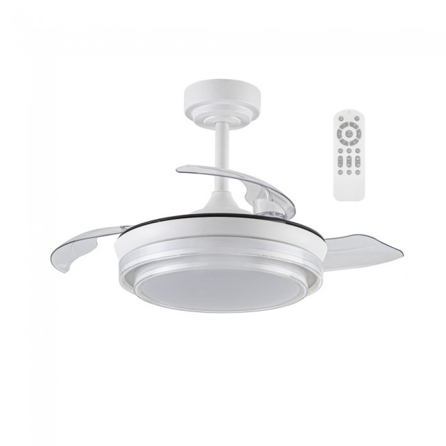 Ventilateur LED pales pliantes Mesina Mini Blanc CCT Dim (46W)