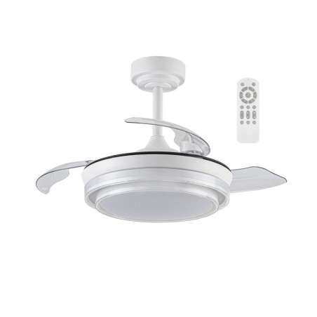 Ventilateur LED pales pliantes Mesina Mini Blanc CCT Dim (46W)