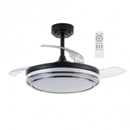 Ventilateur LED pales pliantes Mesina Mini Noir CCT Dim (46W)