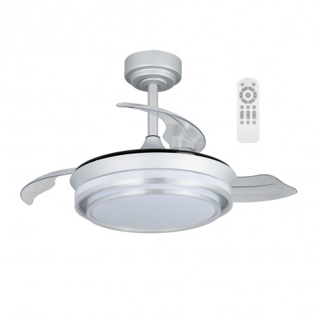 Ventilateur LED pales pliantes Mesina Mini Argent CCT Dim (46W)