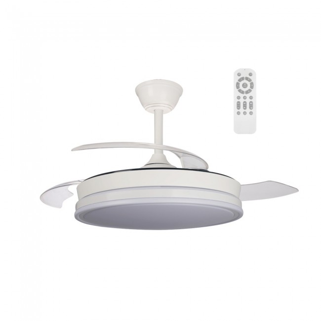 Ventilateur LED pales pliantes Surpino Blanc CCT Dim (45W)