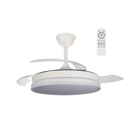 Ventilateur LED pales pliantes Surpino Blanc CCT Dim (45W)