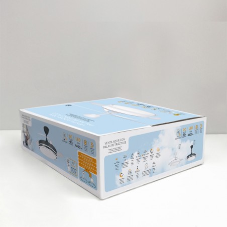 Ventilateur LED pales pliantes Surpino Blanc CCT Dim (45W)