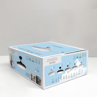 Ventilateur LED pales rétractables Perla Noir CCT Dim (72W)