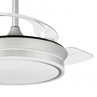Ventilateur LED pales pliantes Perla Mini Gris CCT Dim (46W)