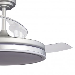 Ventilateur LED pales rétractables Perla Gris CCT Dim (72W)