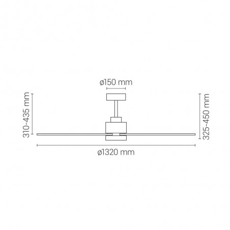 Ventilateur de plafond LED Dana IP66 CCT Dim (21W)