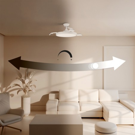 Ventilateur à pales rétractables LED Victoria S CCT Dim (16W)