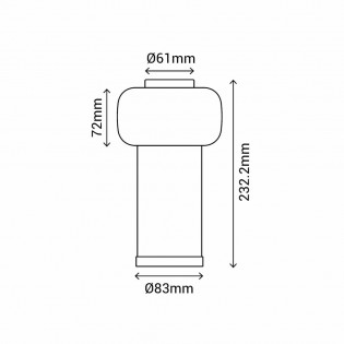 Lampe a poser rechargeable LED Vita CCT Dim (2.5W)