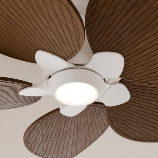 Ventilateur LED Alma 132 Blanc 5 pales CCT Dim (6.5W)