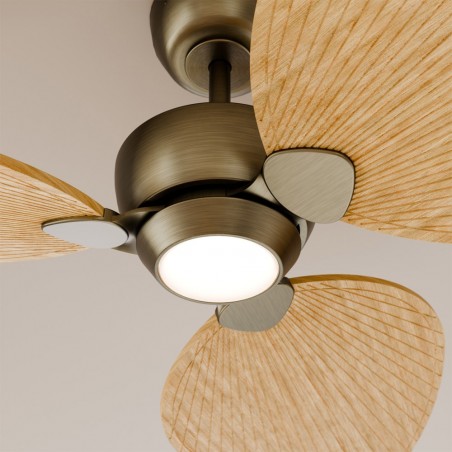 Ventilateur LED Alma 132 Laiton 3 pales CCT Dim (6.5W)