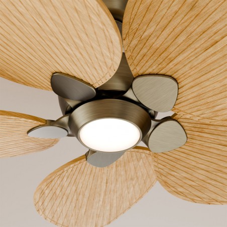 Ventilateur LED Alma 100 Laiton 5 pales CCT Dim (6.5W)
