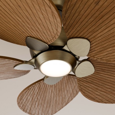 Ventilateur LED Alma 132 Laiton 5 pales CCT Dim (6.5W)