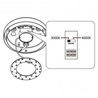 Plafonnier LED pour salles de bains Nilo 2CCT (12W)