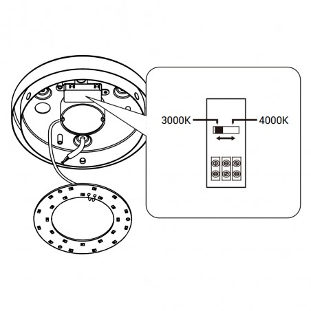 Plafonnier LED pour salles de bains Nilo 2CCT (12W)