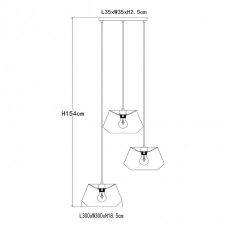 Lampe de plafond Jessica (3 lumieres)