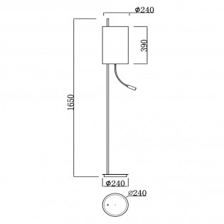 Lampadaire avec lecteur Magic LED (3W)