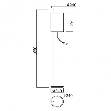 Lampadaire avec lecteur Magic LED (3W)